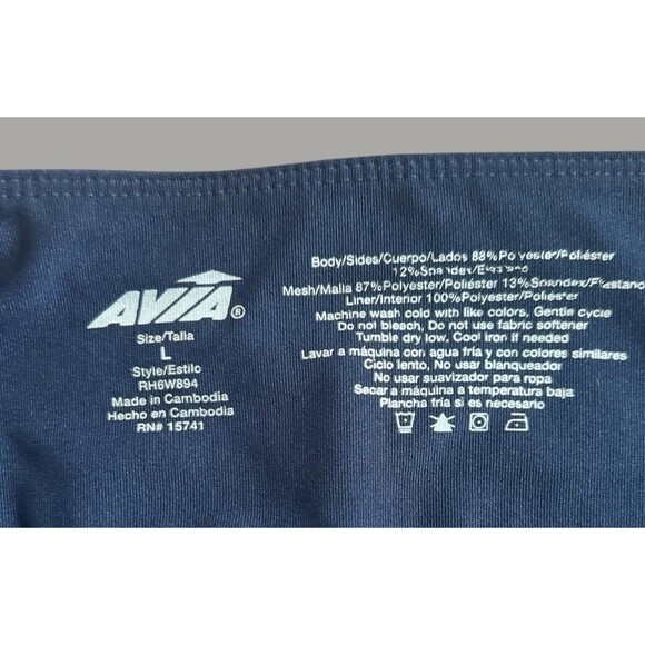 Avia Leggings Women’s Size L Lot of 2 Workout Athletic Black & Navy Pink - Picture 3 of 6
